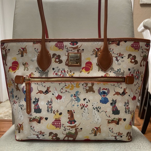 Disney Christmas pattern Dooney&Bourke tote size 16”x10”x5”